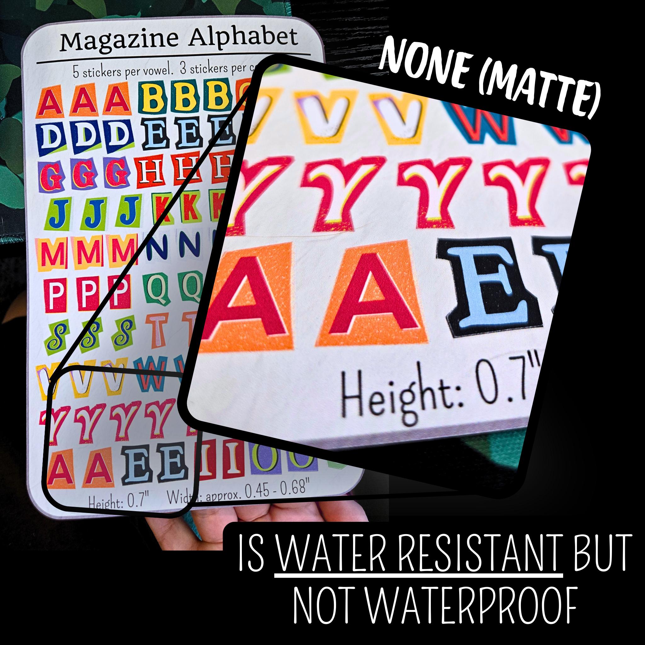 Magazine Alphabet Letters Sticker Sheet