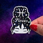 Feminane Pisces - Holographic Sticker | Waterproof Zodiac Decal for Phones, Laptops & Celestial Decor | Holo Kiss-Cut Vinyl Astrology Gift