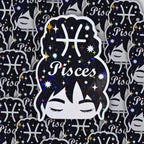 Feminane Pisces - Holographic Sticker | Waterproof Zodiac Decal for Phones, Laptops & Celestial Decor | Holo Kiss-Cut Vinyl Astrology Gift