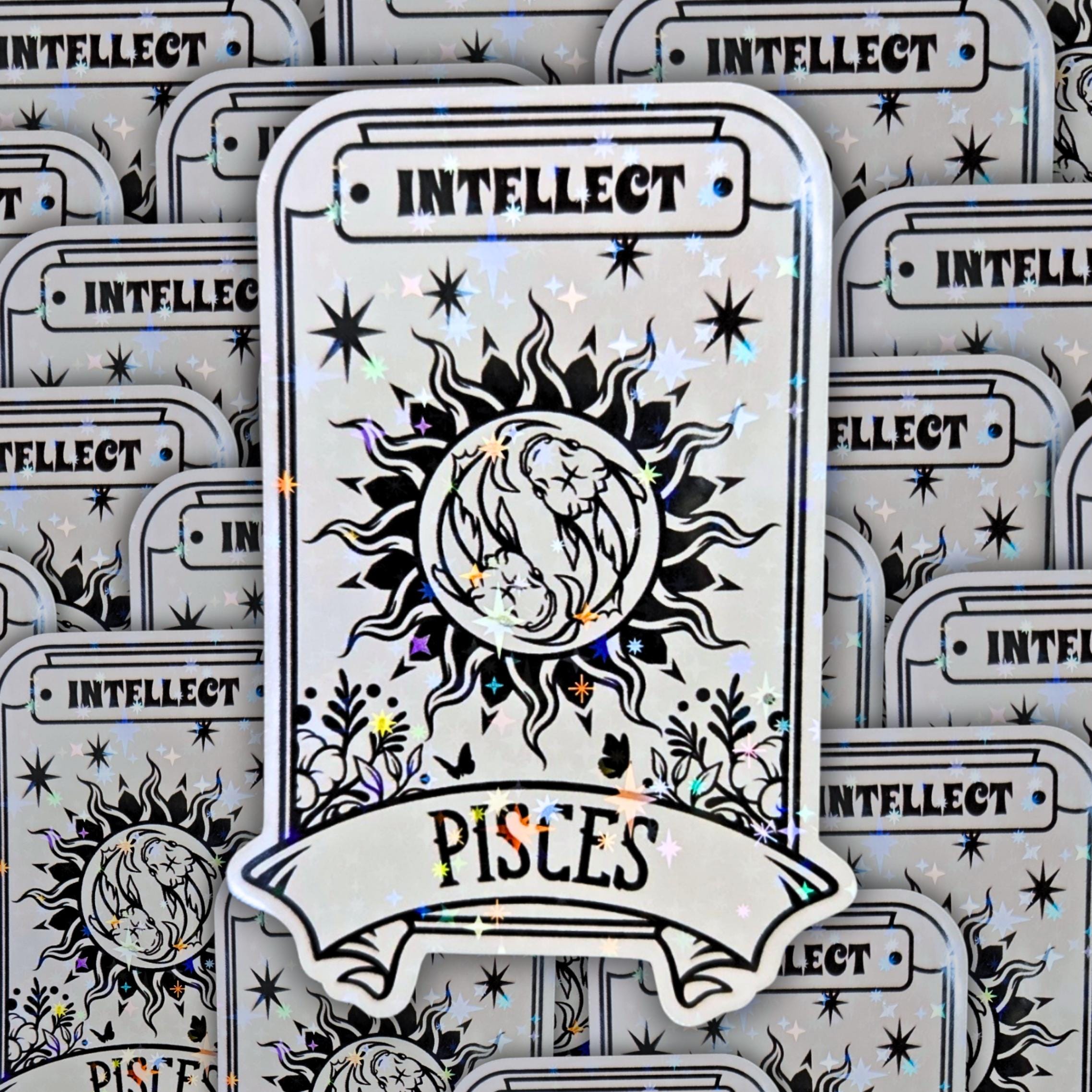 Pisces Tarot Card - Holographic Sticker | Waterproof Zodiac Decal for Phones, Laptops & Celestial Decor | Holo Kiss-Cut Vinyl Astrology Gift