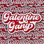 Galentine Gang Retro Styled - Holographic Sticker, Waterproof Glitter Vinyl, Party Favors, Wine and Gossip, Galentine Party and Packaging