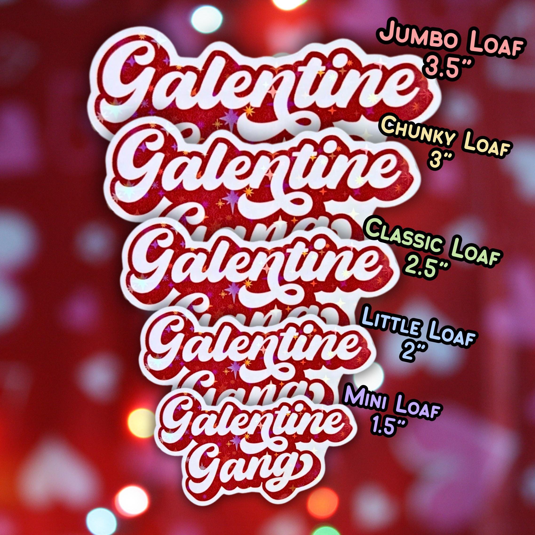 Galentine Gang Retro Styled - Holographic Sticker, Waterproof Glitter Vinyl, Party Favors, Wine and Gossip, Galentine Party and Packaging