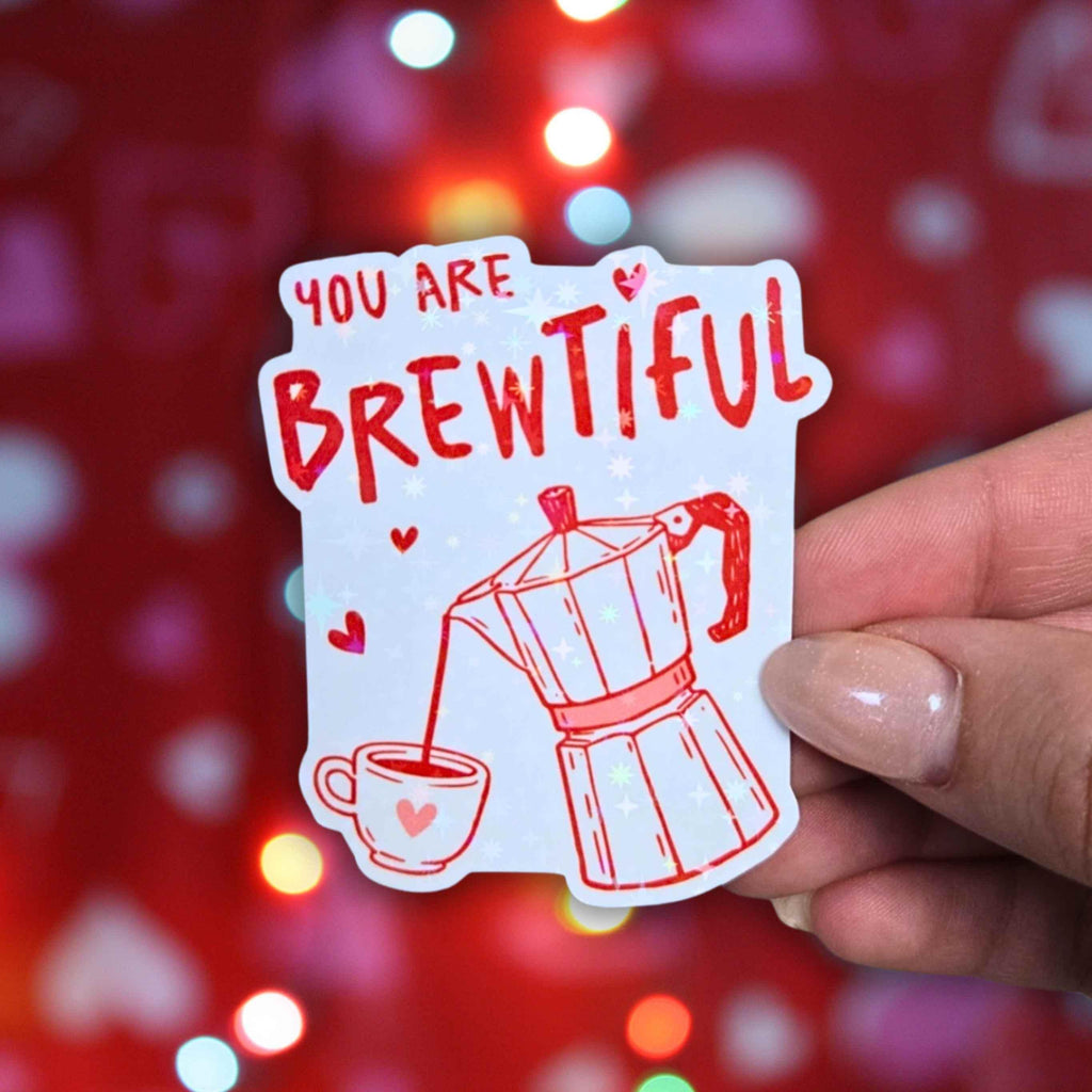 You Mean A Great Dill To Me - Holographic Sticker, Waterproof Vinyl, Food Pun, Pickle Vinyl Decal for Valentine's Day