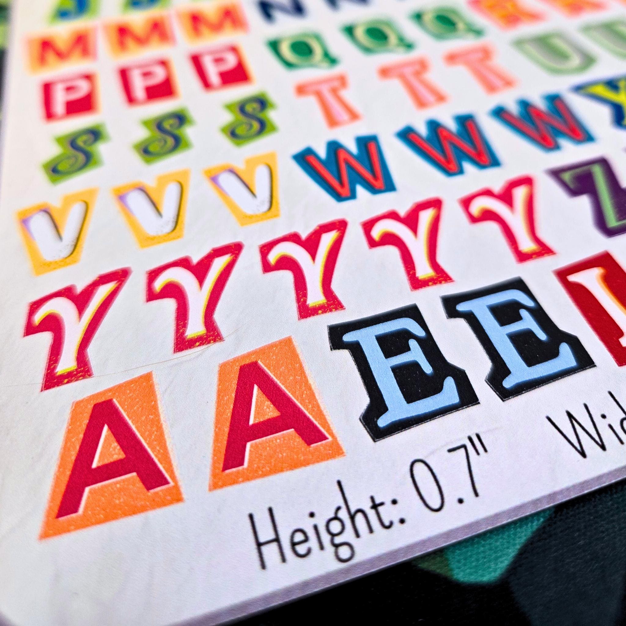 Magazine Alphabet Letter Stickers- Large Sticker Sheet, Uppercase Fonts with Matte, Clear, or Holographic finish for Scrapbooking, DIY Signs