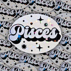Pisces - Holographic Sticker, Waterproof Zodiac Decal, Celestial Phone & Laptop Sticker, Holo Kiss-Cut Vinyl, Astrology Gift