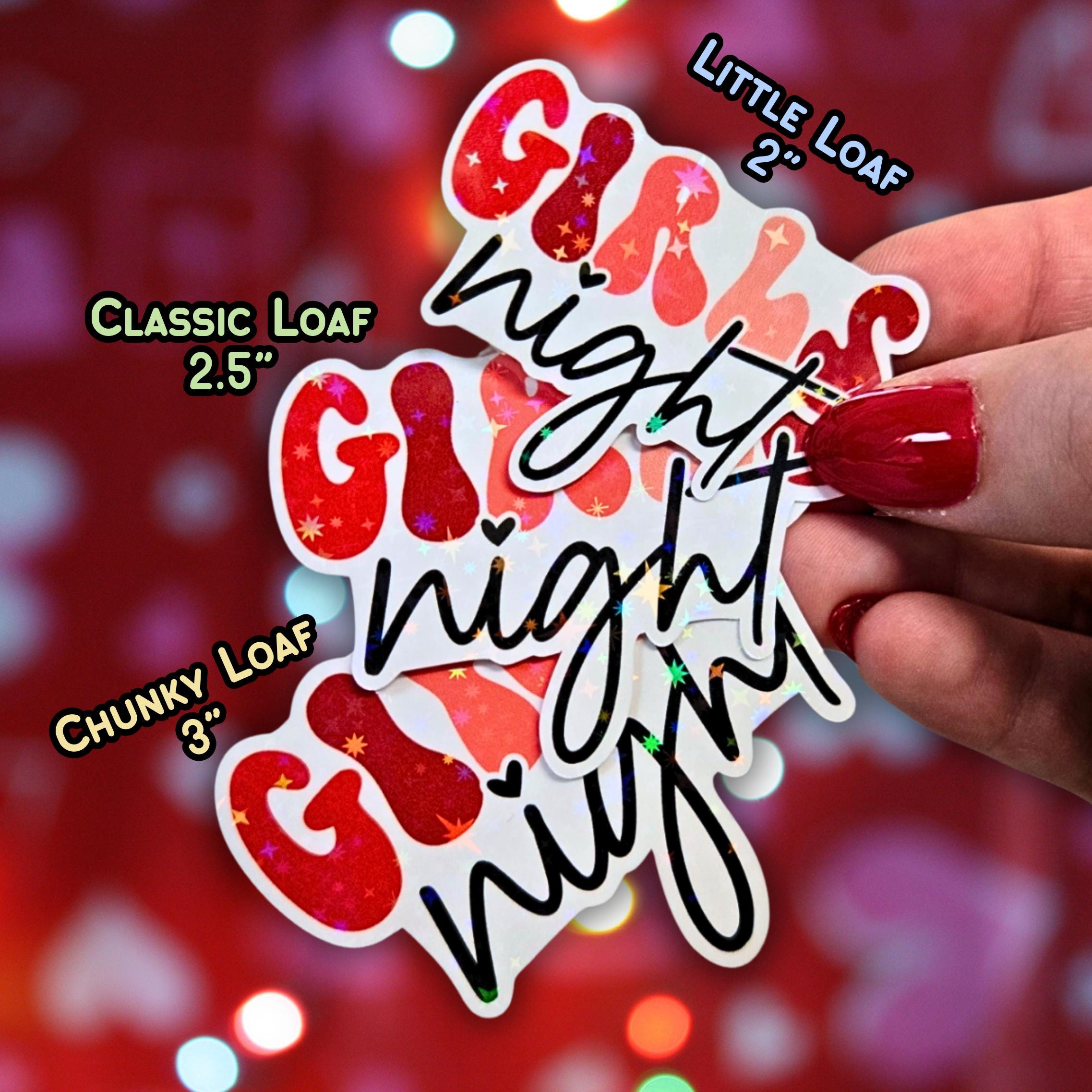 Girls Night - Holographic Sticker, Waterproof Glitter Vinyl, Party Favors for Adult Sleepover, Wine and Gossip, Galentine Party