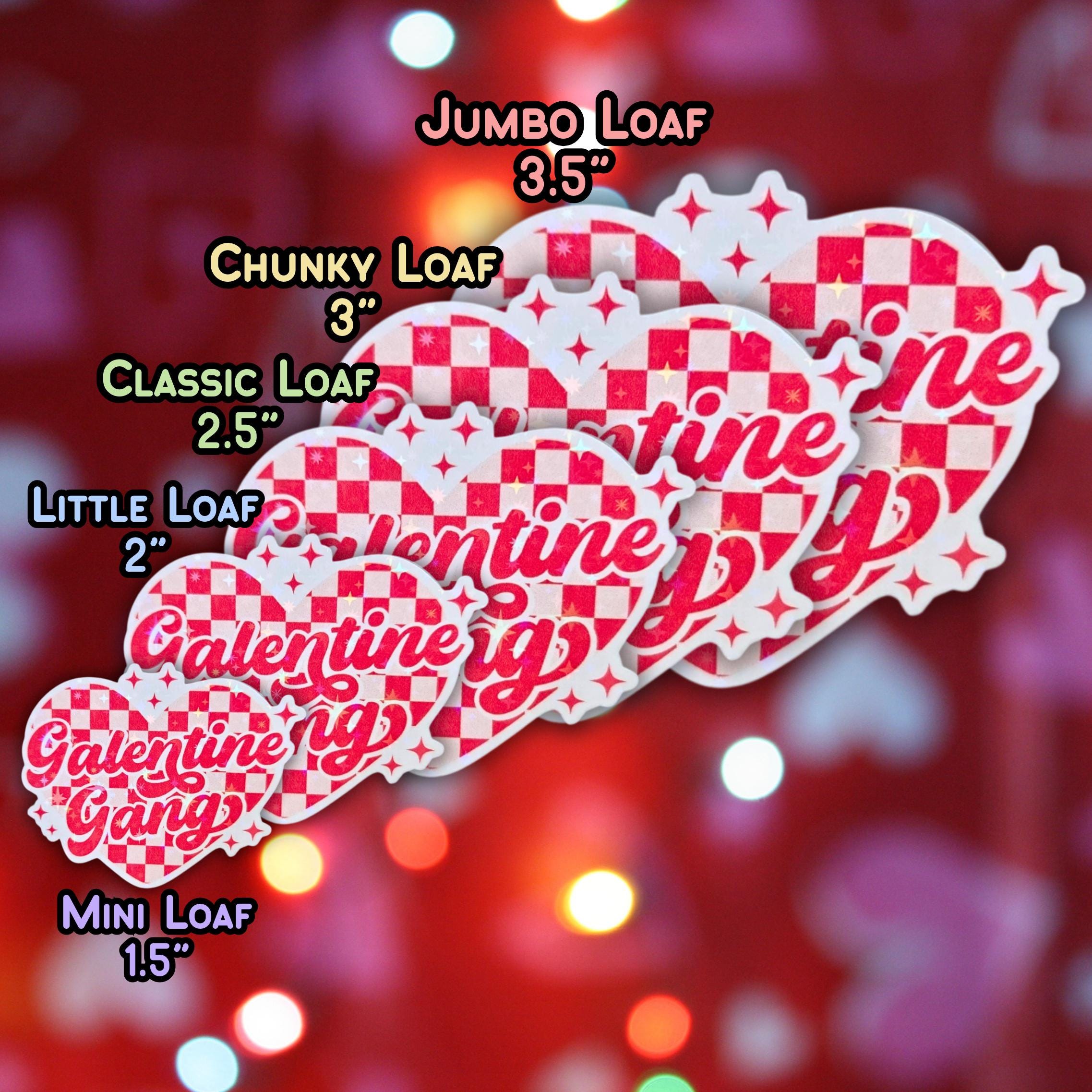 Galentine Gang Checkered Heart - Holographic Sticker, Waterproof Glitter Vinyl, Party Favors, Wine and Gossip, Galentine Party and Packaging