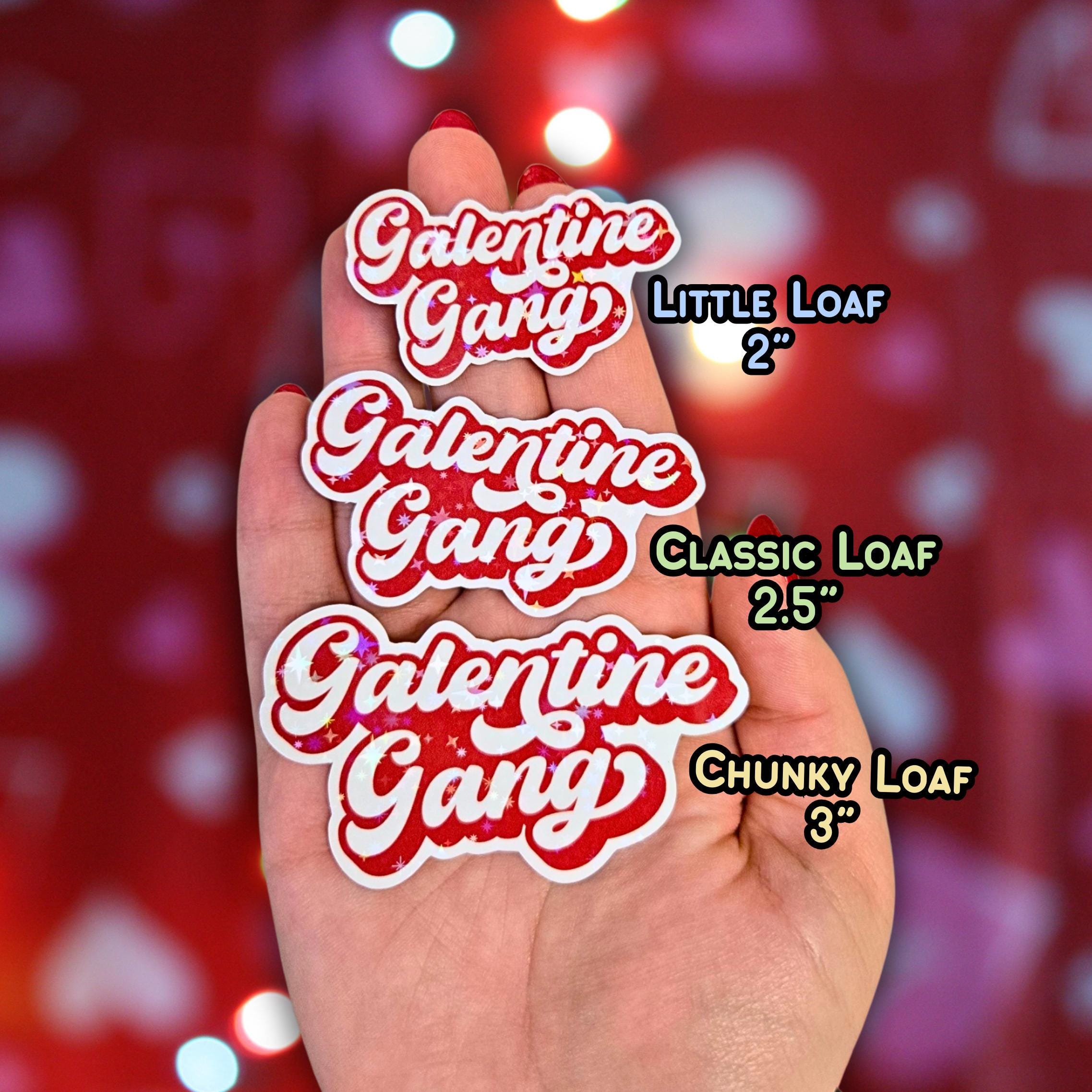 Galentine Gang Retro Styled - Holographic Sticker, Waterproof Glitter Vinyl, Party Favors, Wine and Gossip, Galentine Party and Packaging