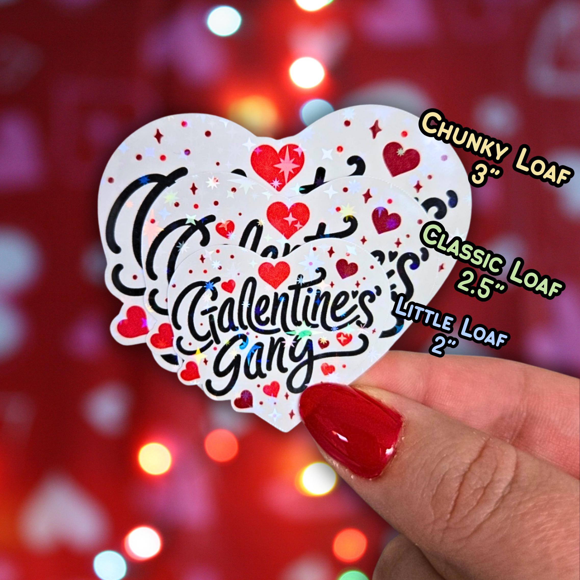 Galentine's Gang Heart - Holographic Sticker, Waterproof Glitter Vinyl, Party Favors, Wine and Gossip, Galentine Party and Gifts