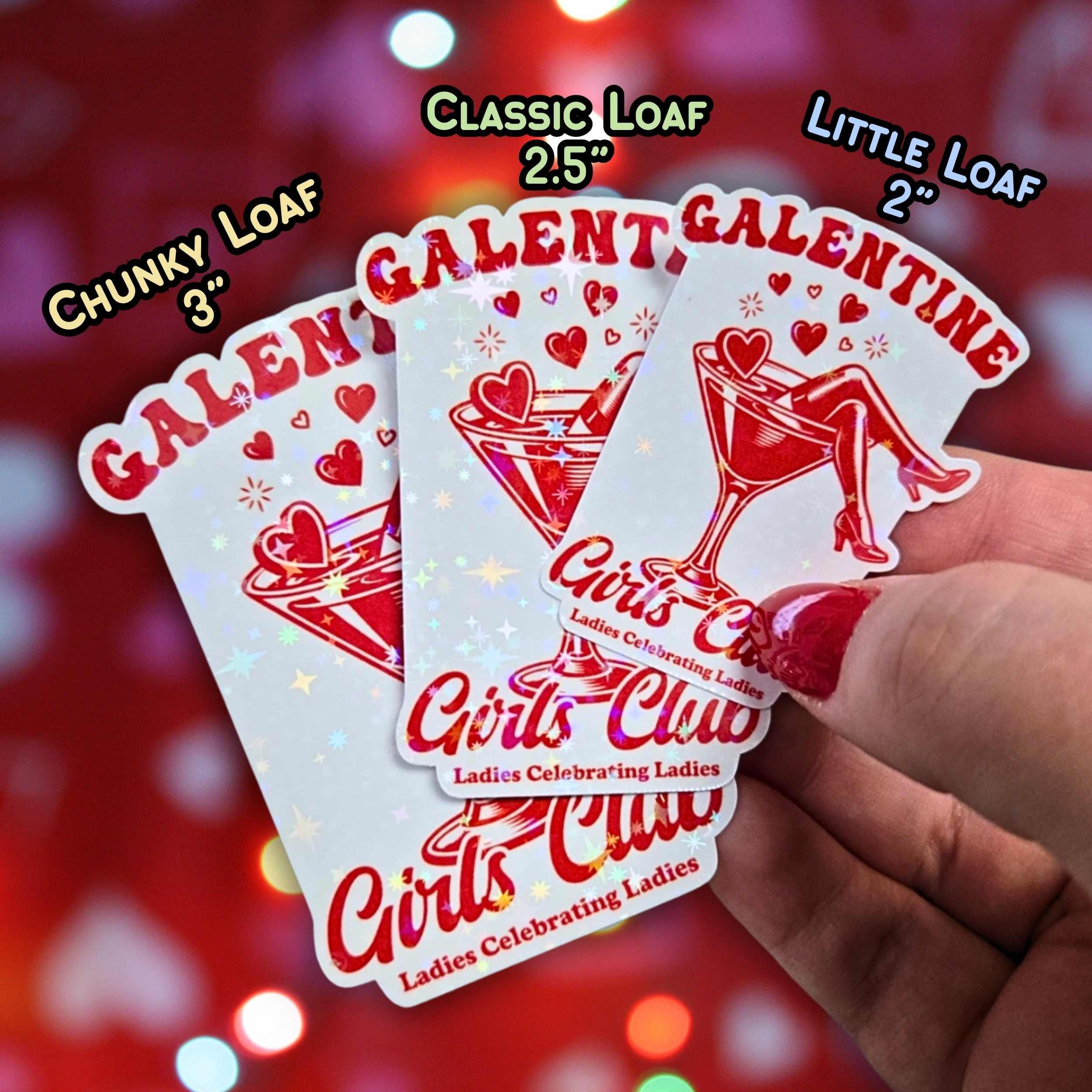 Galentine Martini Girls Club- Holographic Sticker, Waterproof Glitter Vinyl, Party Favors for Girls Night, Wine and Gossip, Girl Squad Decor
