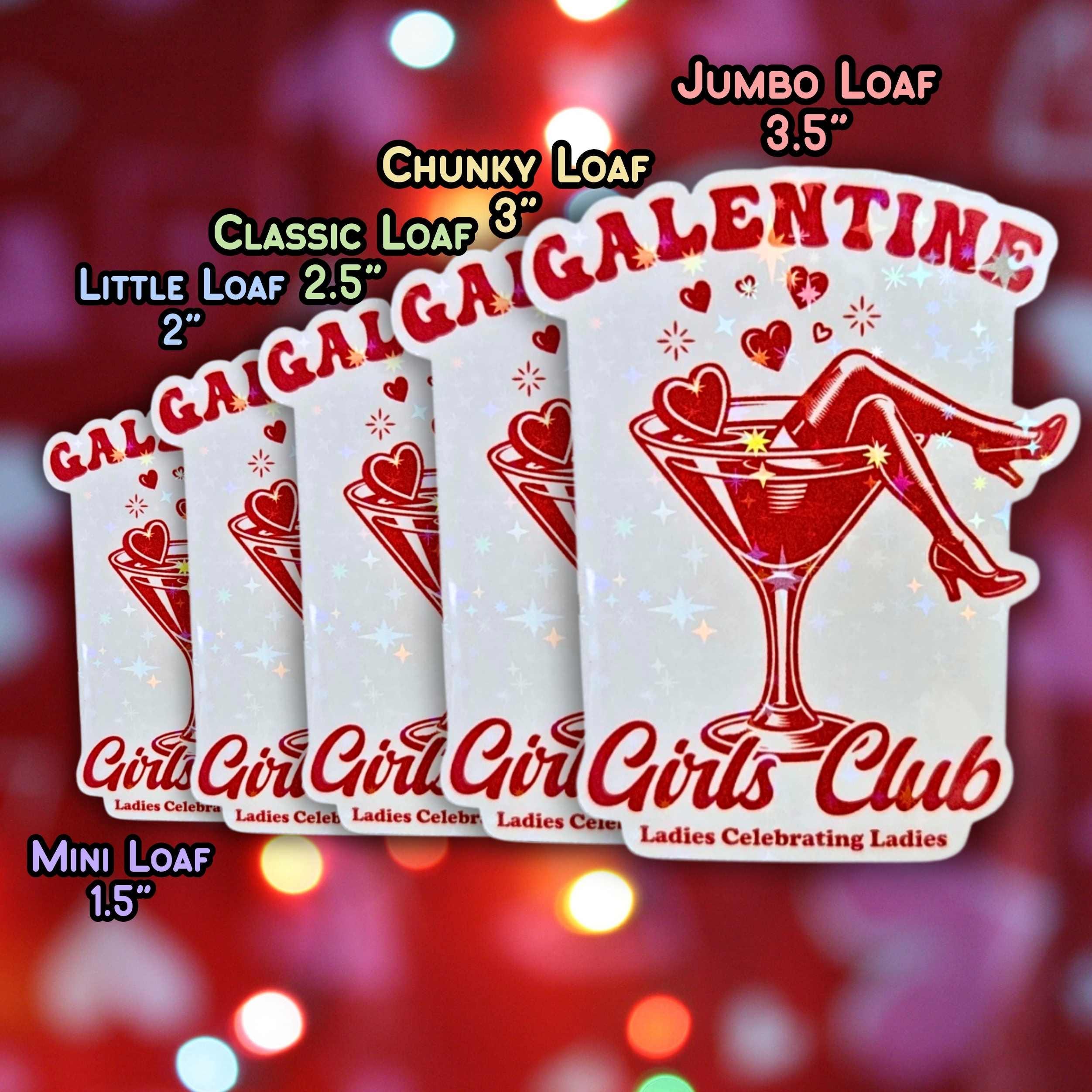 Galentine Martini Girls Club- Holographic Sticker, Waterproof Glitter Vinyl, Party Favors for Girls Night, Wine and Gossip, Girl Squad Decor