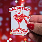Galentine Martini Girls Club- Holographic Sticker, Waterproof Glitter Vinyl, Party Favors for Girls Night, Wine and Gossip, Girl Squad Decor