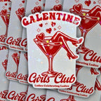 Galentine Martini Girls Club- Holographic Sticker, Waterproof Glitter Vinyl, Party Favors for Girls Night, Wine and Gossip, Girl Squad Decor