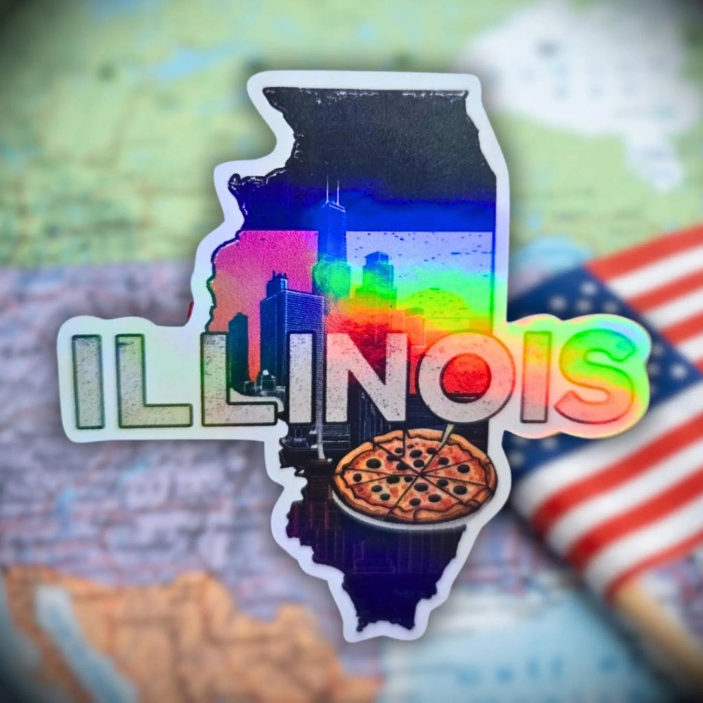 Illinois - Sticker - Holographic Sticker | The TabbyLoaf