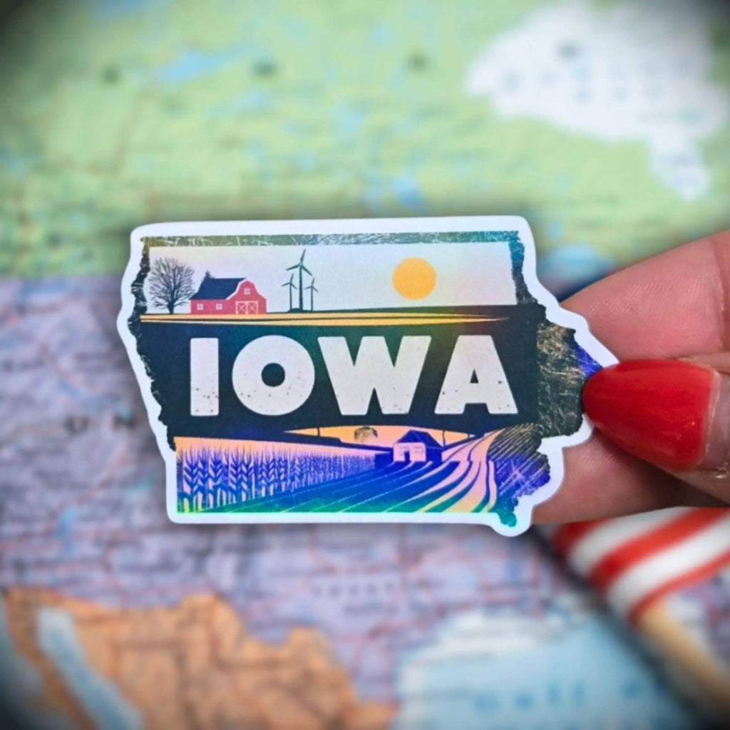 Iowa - Sticker - Holographic Sticker | The TabbyLoaf
