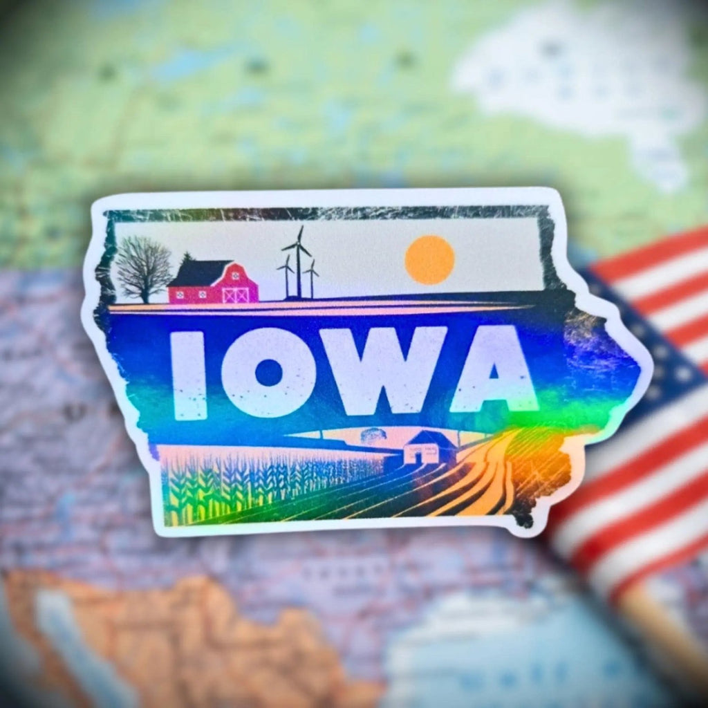 Iowa - Sticker - Holographic Sticker | The TabbyLoaf
