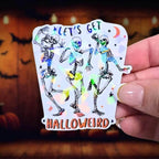 Let’s Get Halloweird - Sticker Holographic Dancing Skeletons | Funny Halloween Vinyl Sticker for Laptop, Water Bottle, Journals on Halloween - Holographic Sticker | The TabbyLoaf