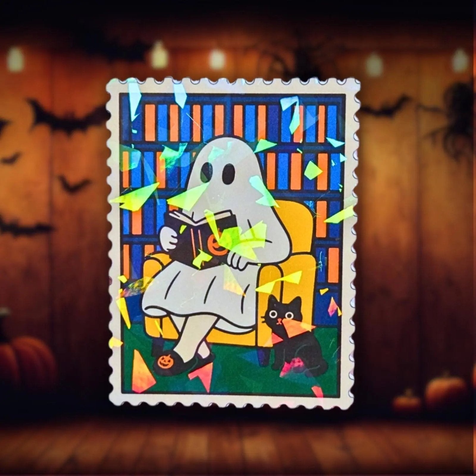 Library Ghost Stamp - Sticker