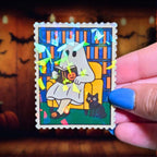 Library Ghost Stamp - Sticker - Holographic Sticker | The TabbyLoaf