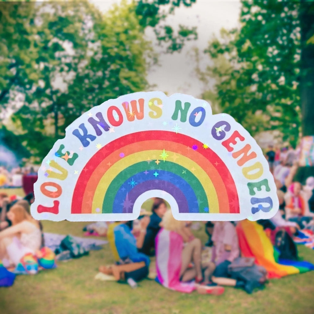 Love Knows No Gender - Sticker - Holographic Sticker | The TabbyLoaf