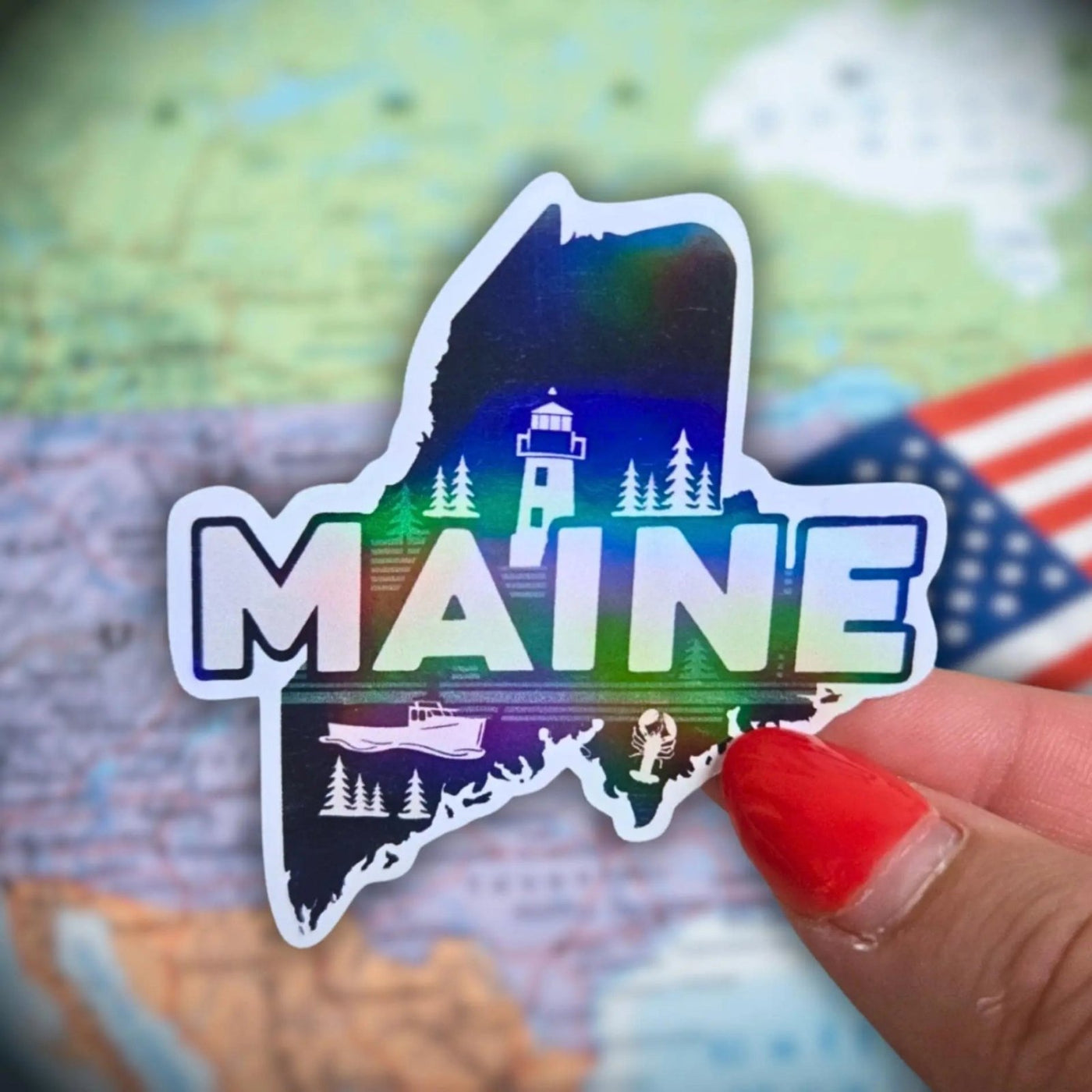 Maine - Sticker - Holographic Sticker | The TabbyLoaf
