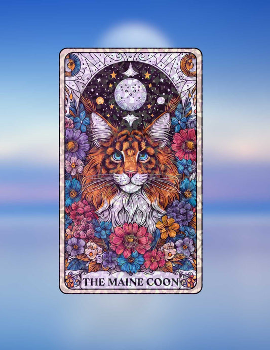 The Maine Coon– Holographic Cat Tarot Sticker