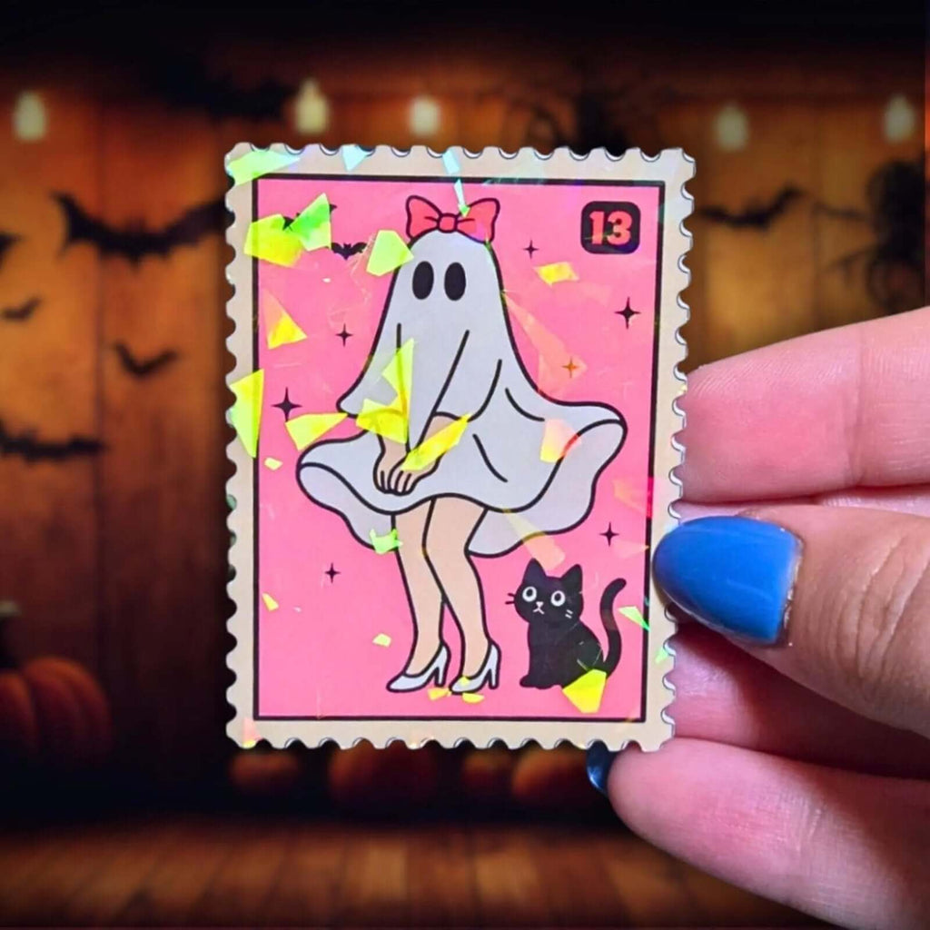 Marilyn Ghost Stamp - Sticker - Holographic Sticker | The TabbyLoaf
