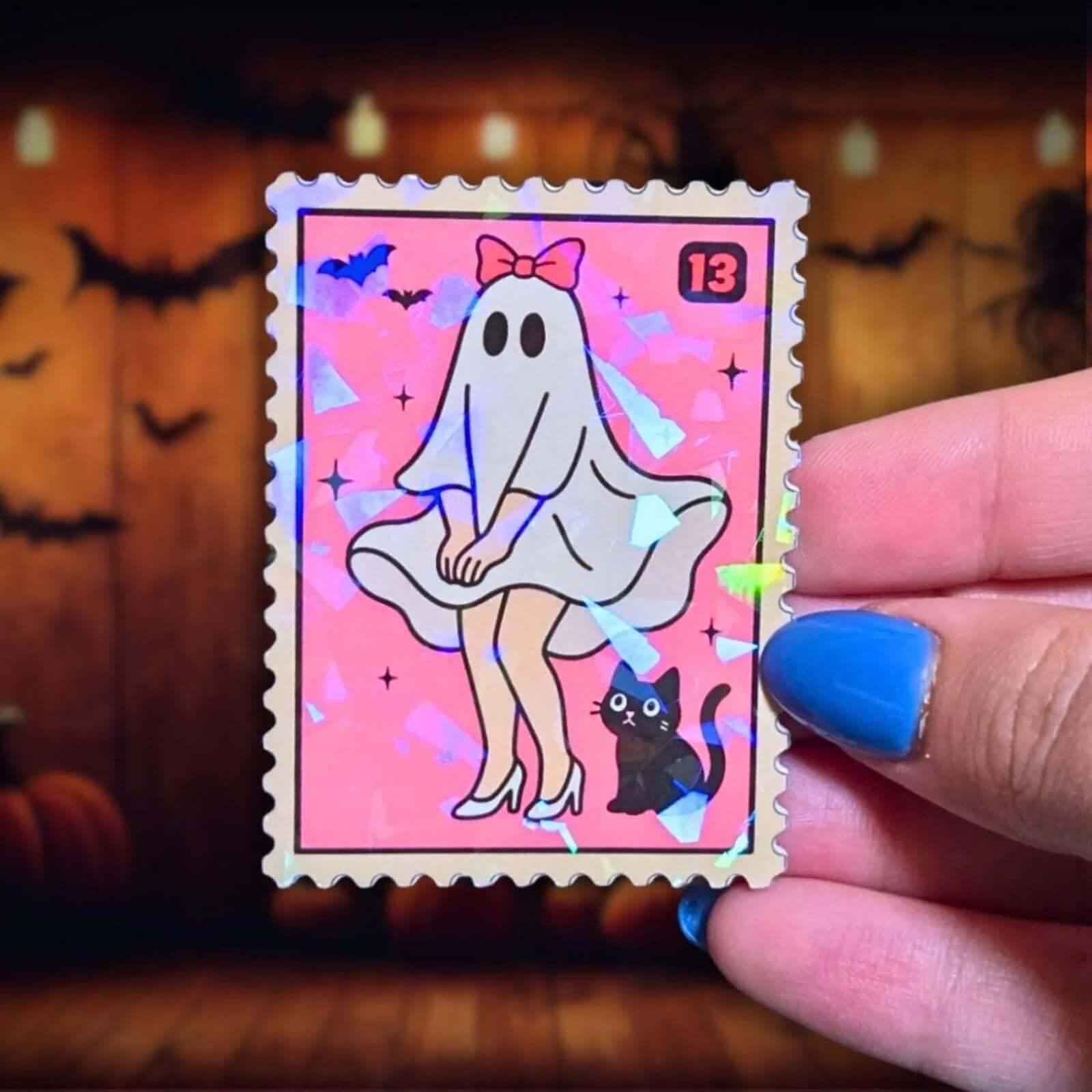 Marilyn Ghost Stamp - Sticker - Holographic Sticker | The TabbyLoaf
