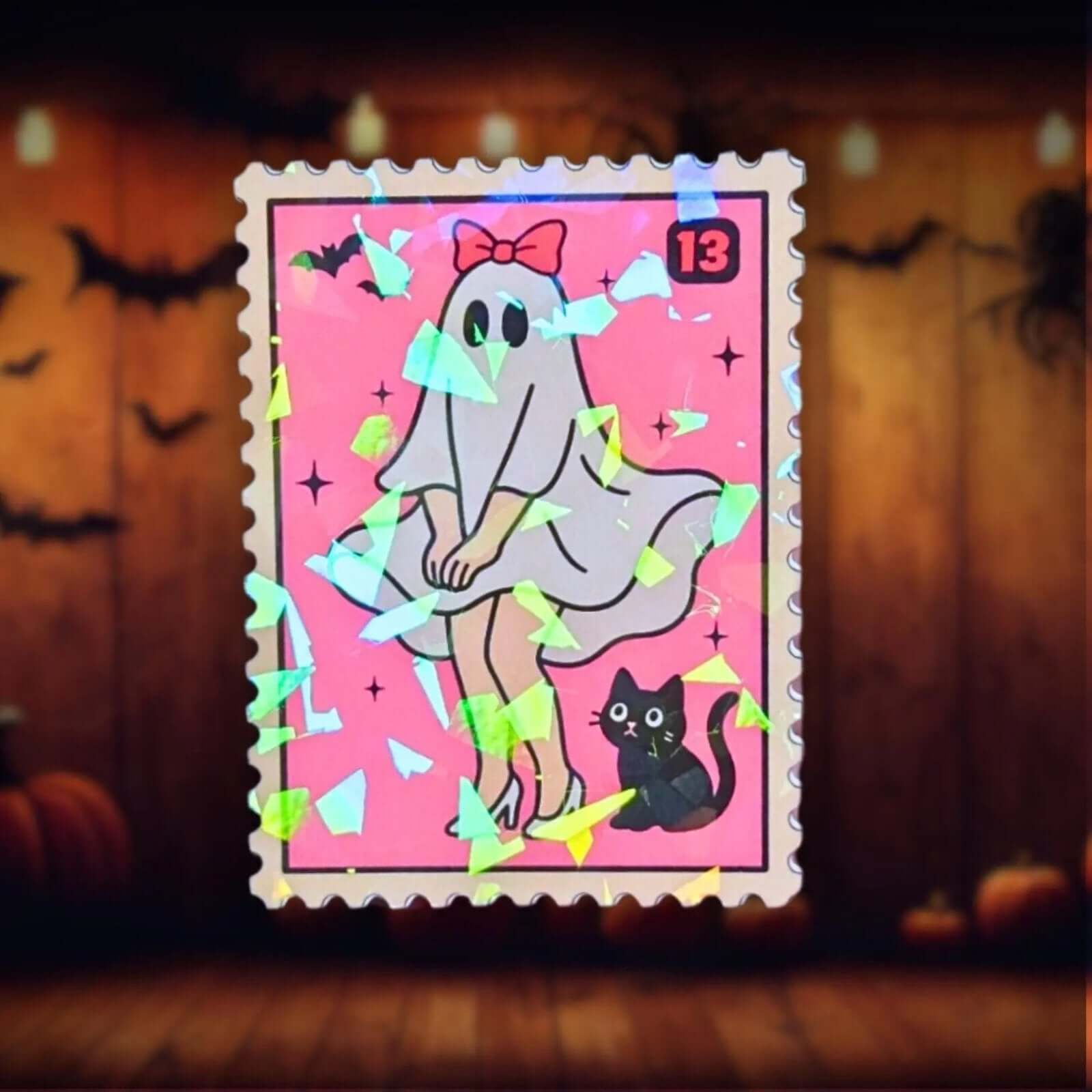 Marilyn Ghost Stamp - Sticker - Holographic Sticker | The TabbyLoaf