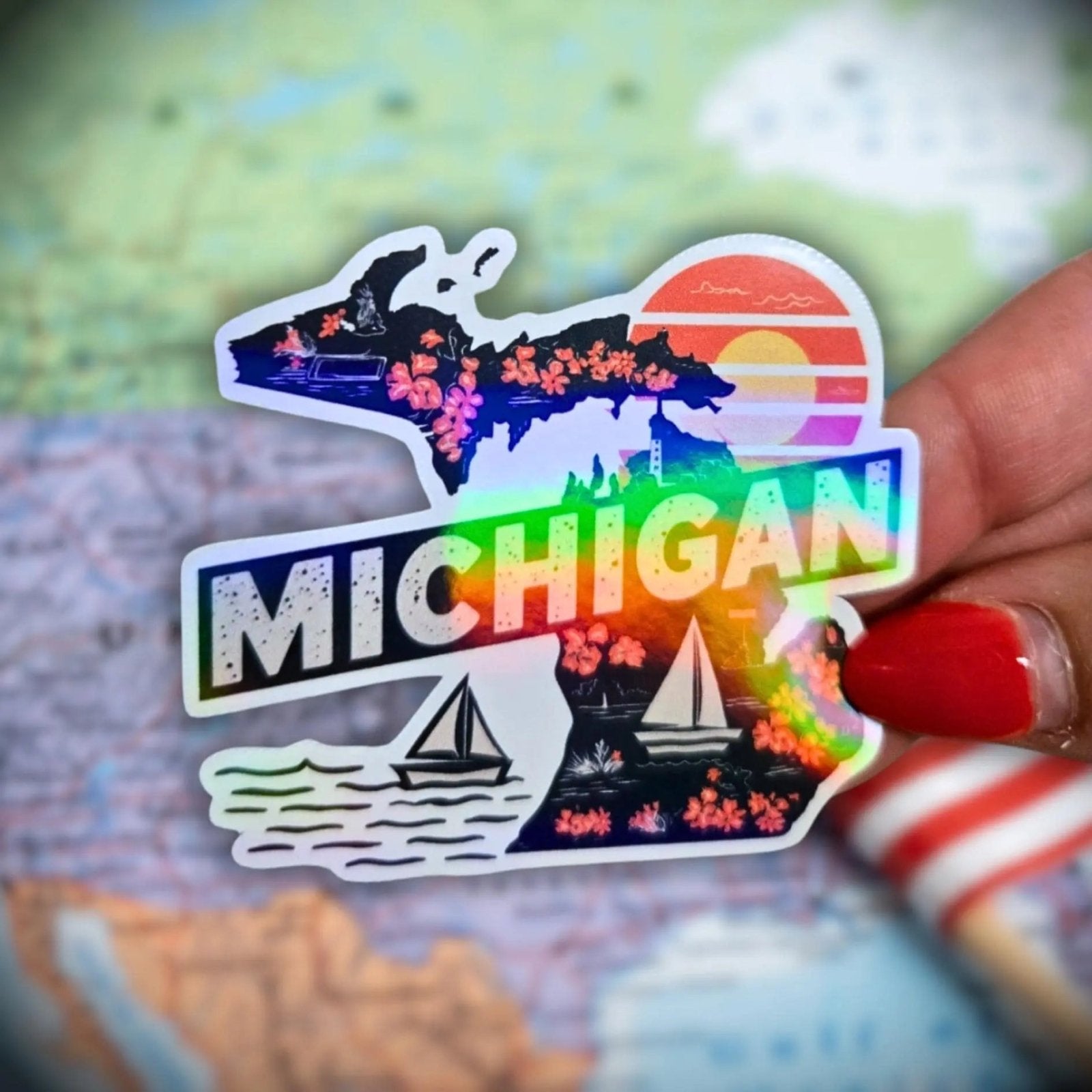 Michigan - Sticker - Holographic Sticker | The TabbyLoaf