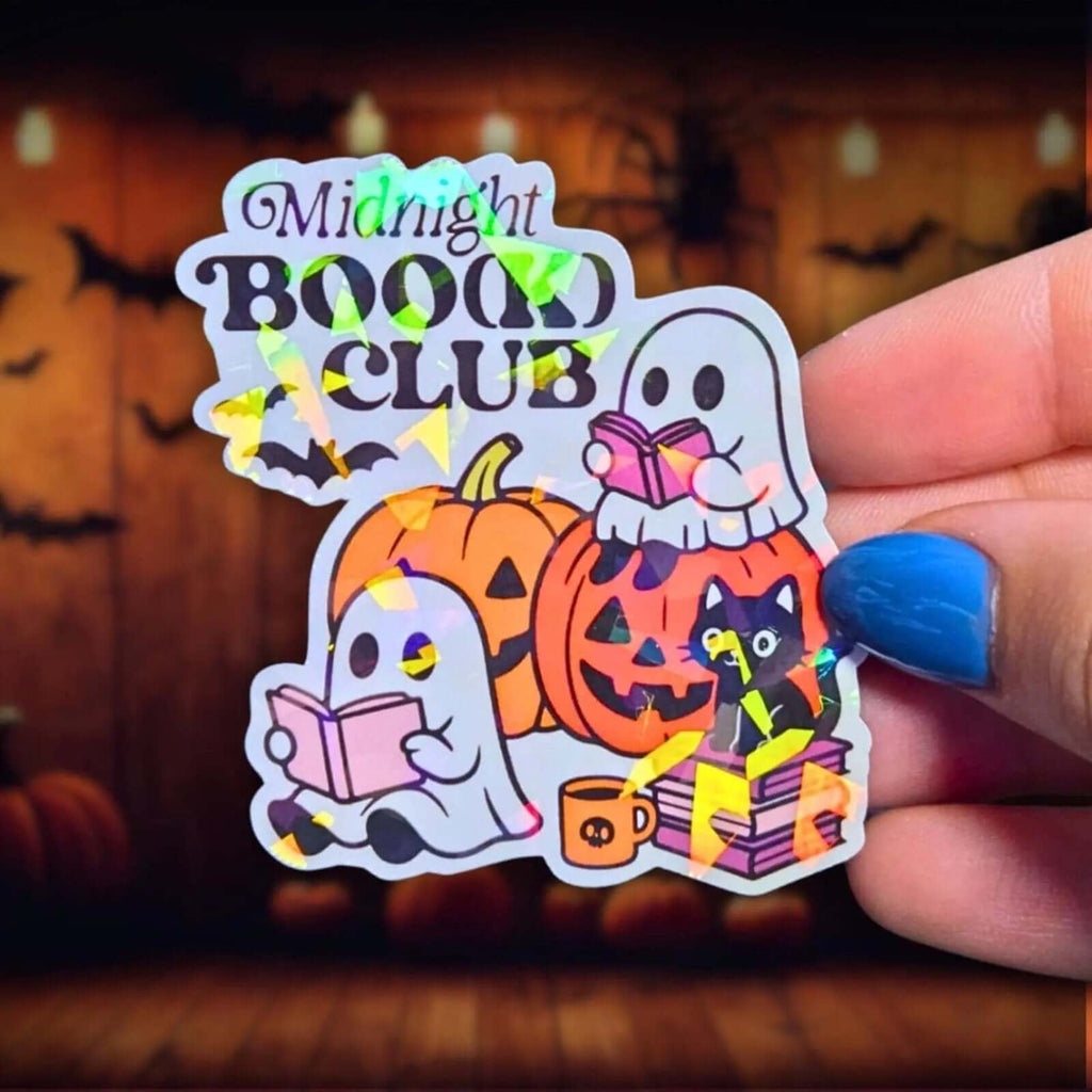 Midnight Boo(k) Club - Sticker - Holographic Sticker | The TabbyLoaf