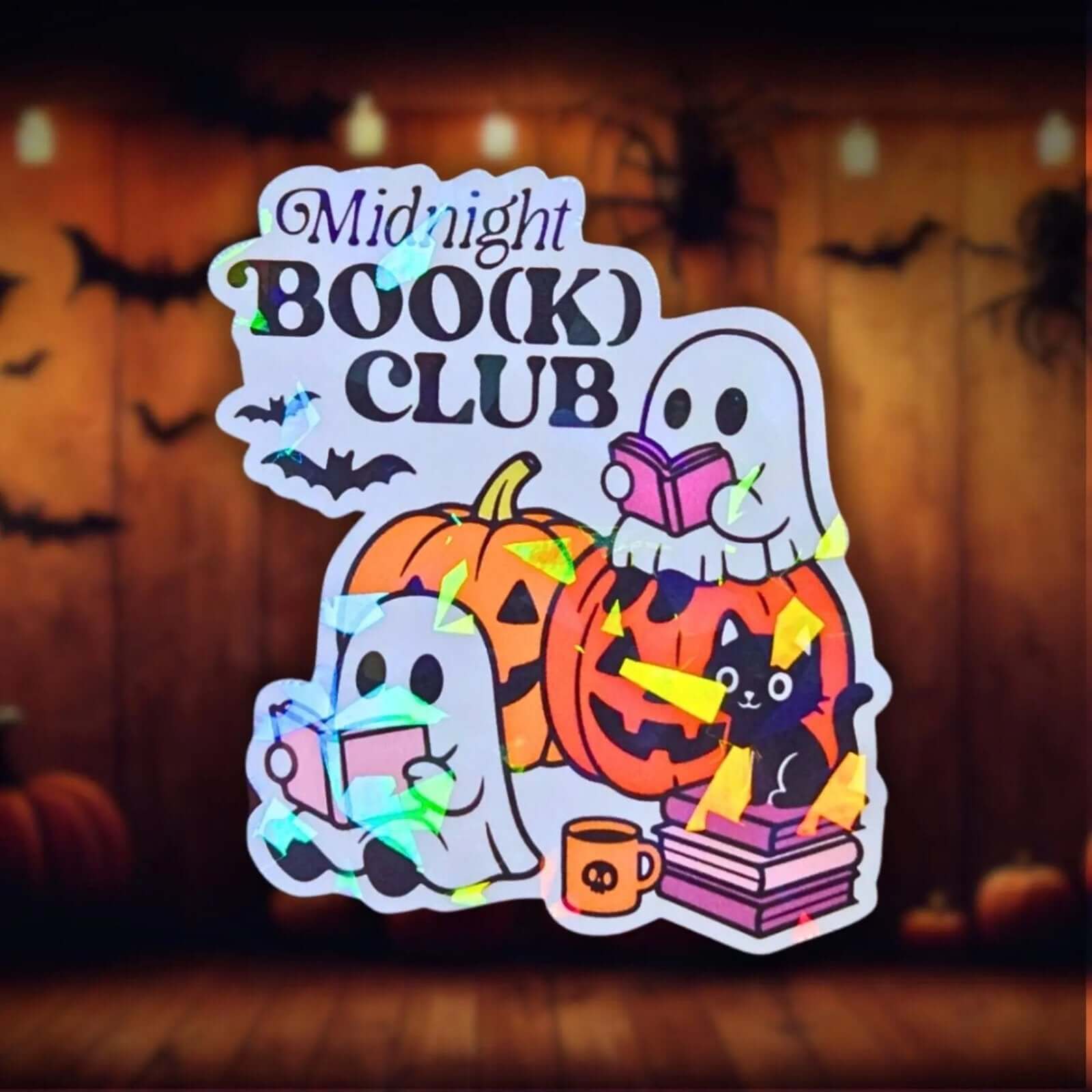 Midnight Boo(k) Club - Sticker - Holographic Sticker | The TabbyLoaf