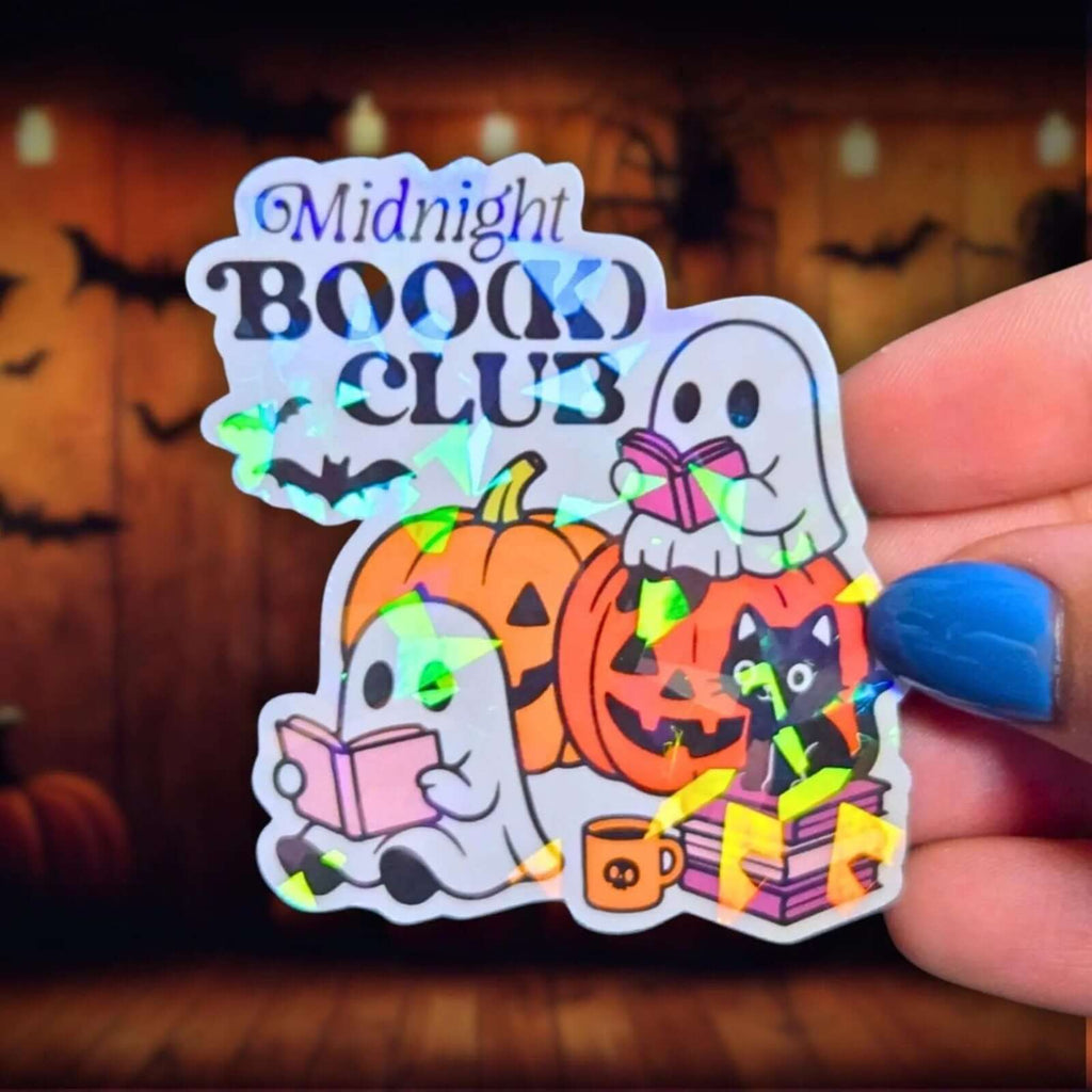 Midnight Boo(k) Club - Sticker - Holographic Sticker | The TabbyLoaf