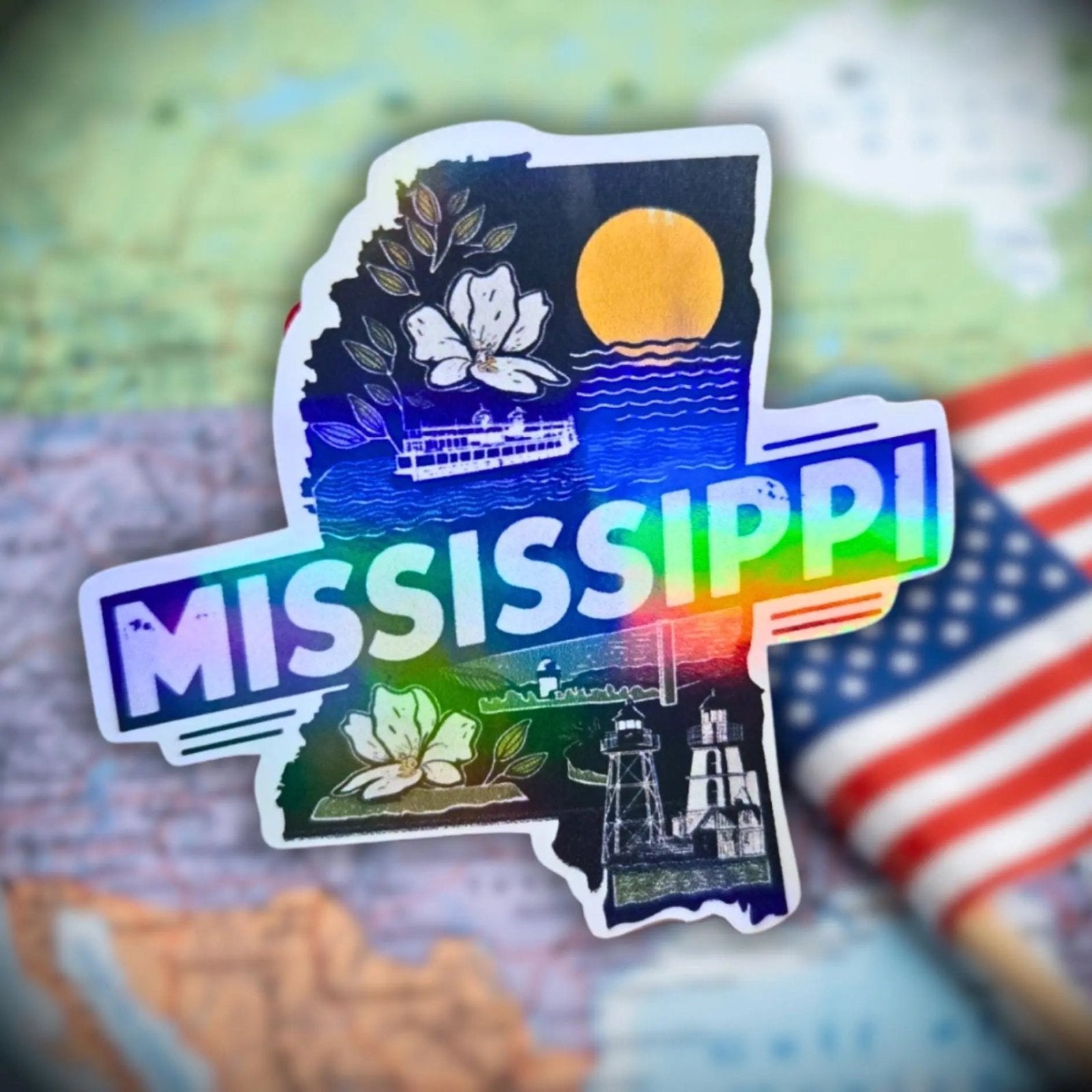 Mississippi - Sticker - Holographic Sticker | The TabbyLoaf