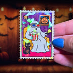 Movie Night Ghost Stamp - Sticker - Holographic Sticker | The TabbyLoaf