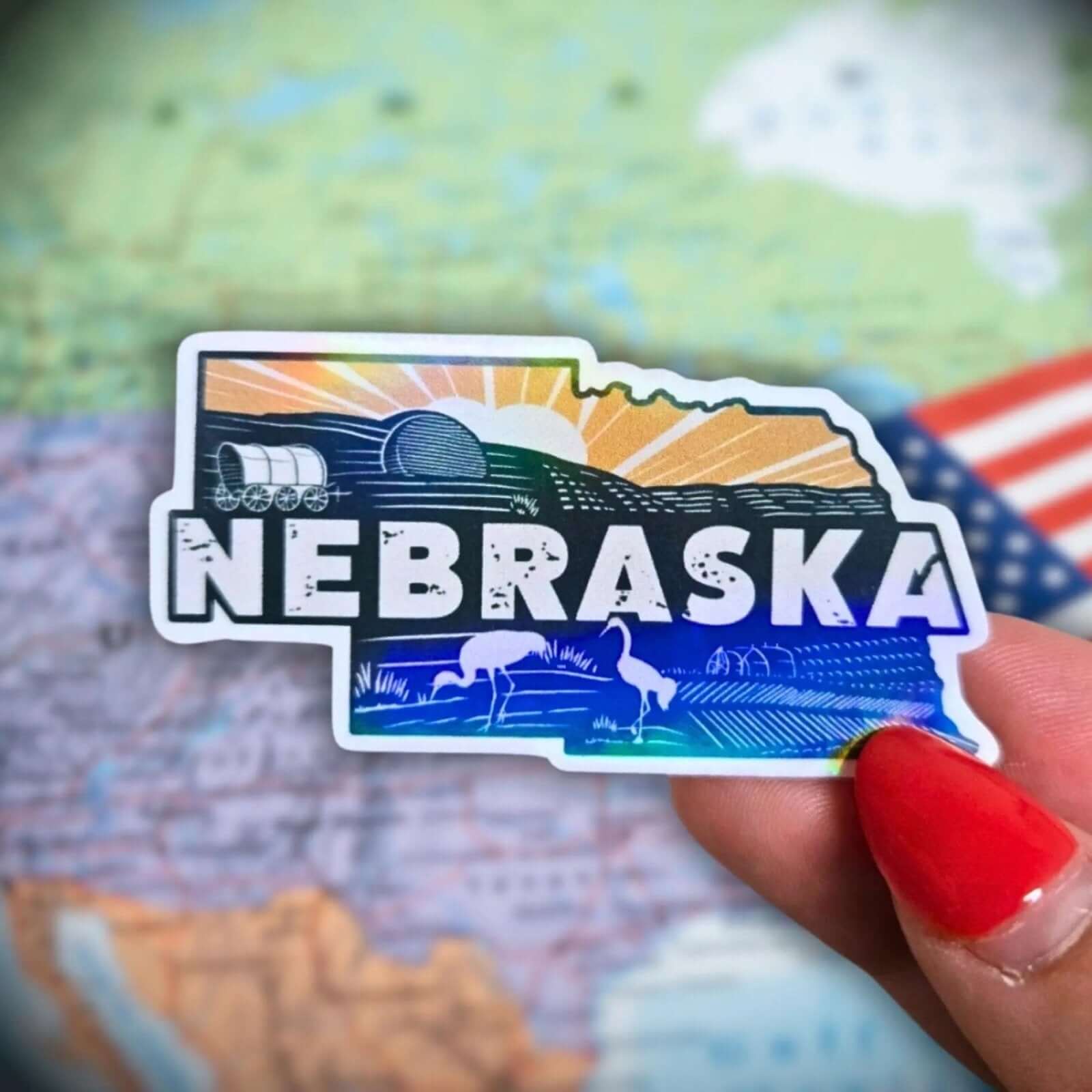 Nebraska - Sticker - Holographic Sticker | The TabbyLoaf