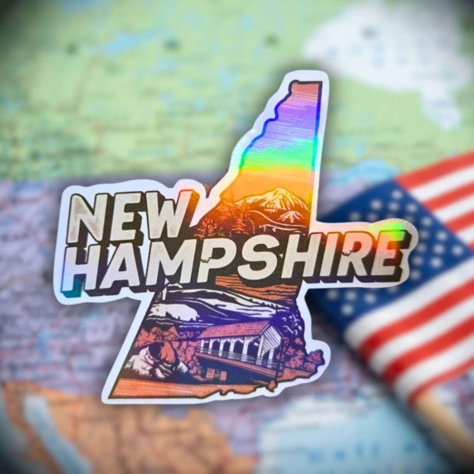 New Hampshire - Sticker - Holographic Sticker | The TabbyLoaf