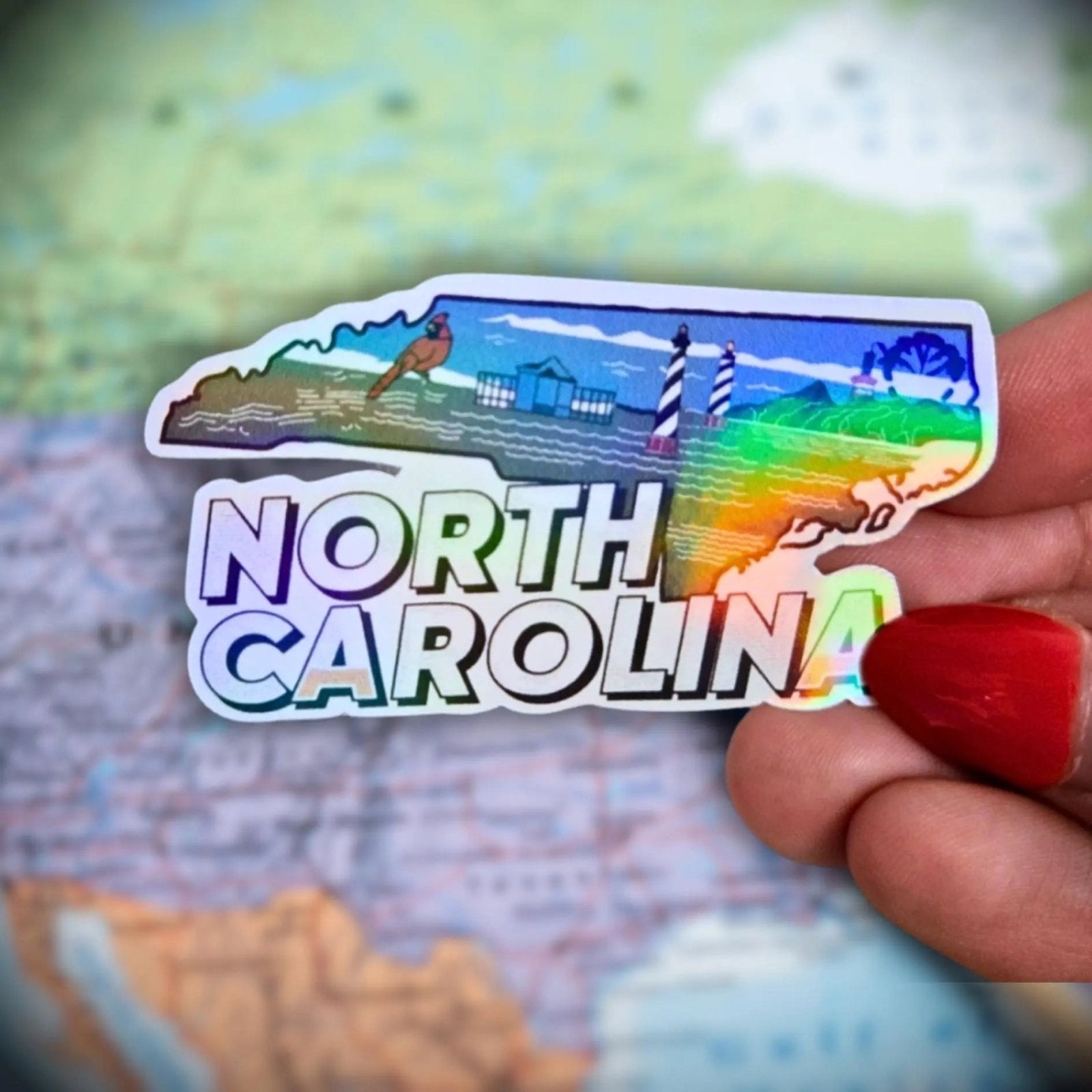 North Carolina - Sticker - Holographic Sticker | The TabbyLoaf