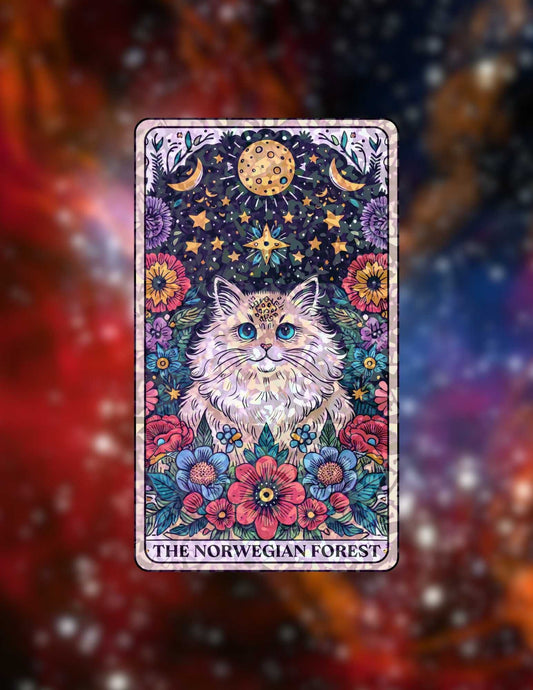 The Norwegian Forest – Holographic Cat Tarot Sticker
