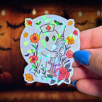 Nurse Ghost - Sticker - Holographic Sticker | The TabbyLoaf