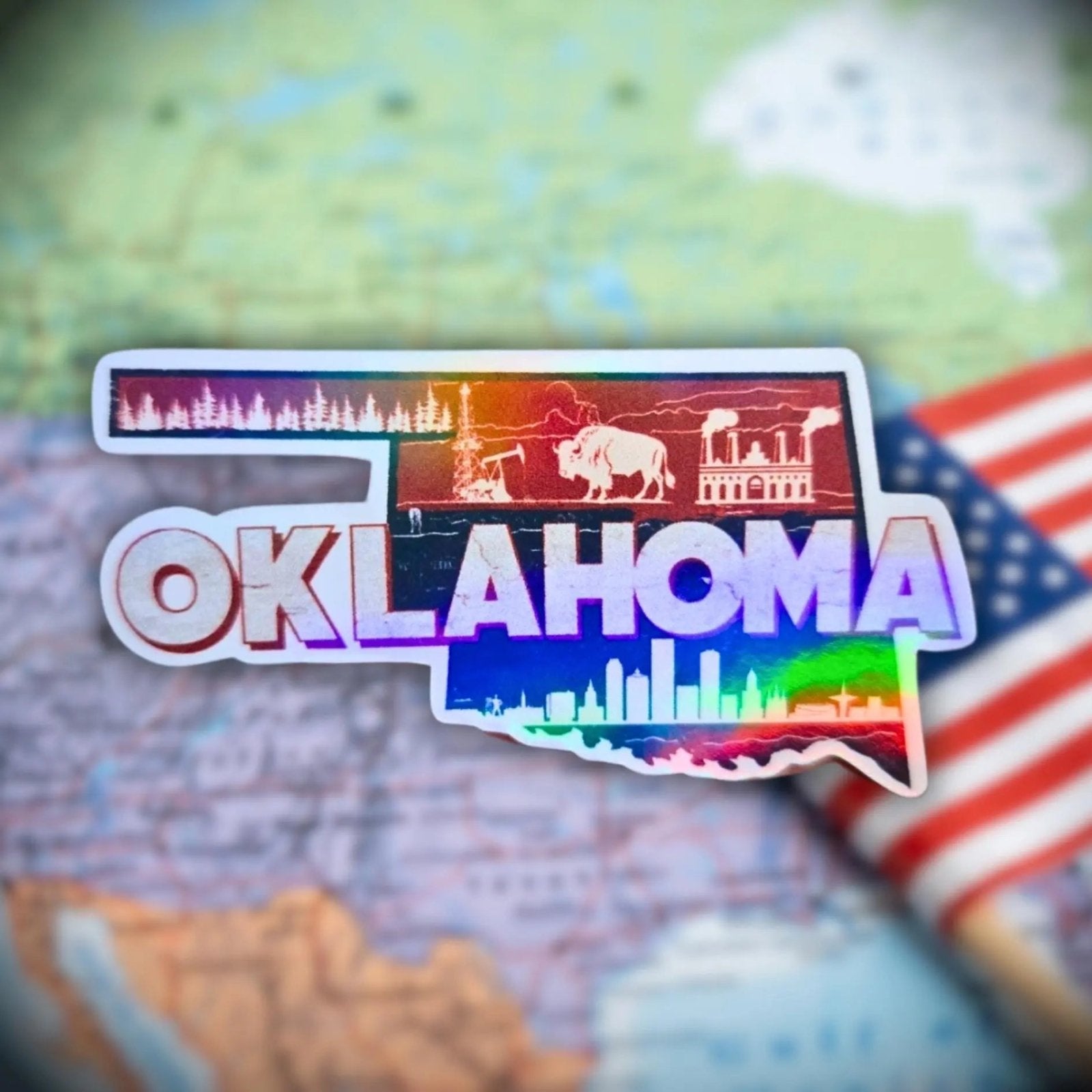 Oklahoma - Sticker - Holographic Sticker | The TabbyLoaf
