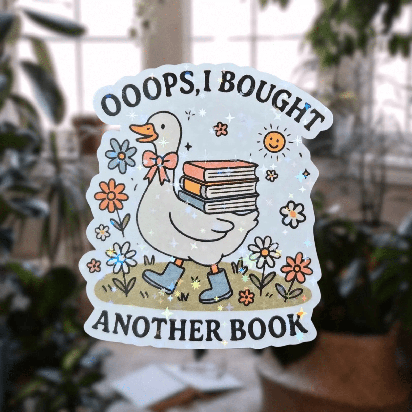 Oops, I Bought Another Book - Sticker - Holographic Sticker | The TabbyLoaf