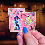 Pink Disco Ghost Stamp - Sticker - Holographic Sticker | The TabbyLoaf