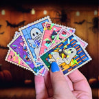 Pink Disco Ghost Stamp - Sticker - Holographic Sticker | The TabbyLoaf