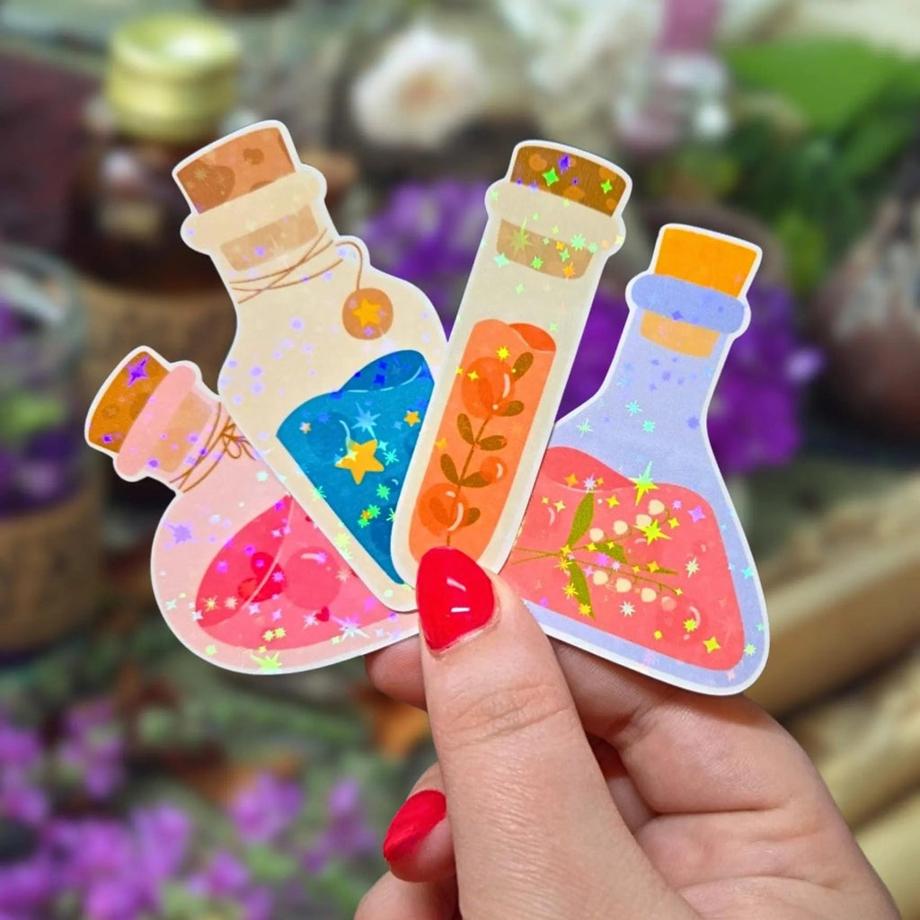 Potion Bottle • Set 1 of 2 - Sticker Pack - Holographic Sticker | The TabbyLoaf