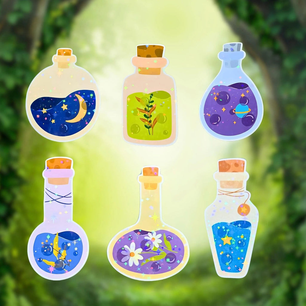 Potion Bottle • Set 2 of 2 - Sticker Pack - Holographic Sticker | The TabbyLoaf