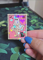 Holographic Marilyn Ghost Sticker – Cute Halloween Pin-Up Vinyl Decal