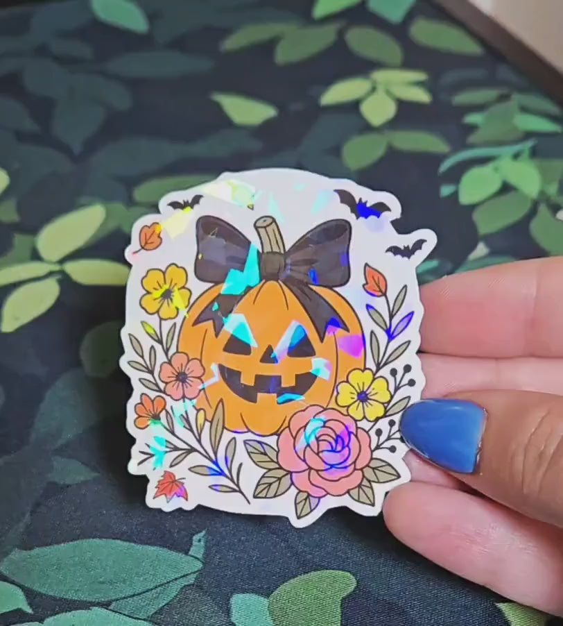 Pumpkin with Black Bow - Sticker