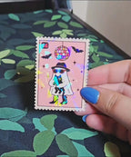 Holographic Disco Ghost Sticker – Halloween Dance Party Vinyl Decal