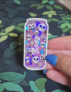 Holographic Boo Can Sticker – Purple Halloween Soda Vinyl Decal
